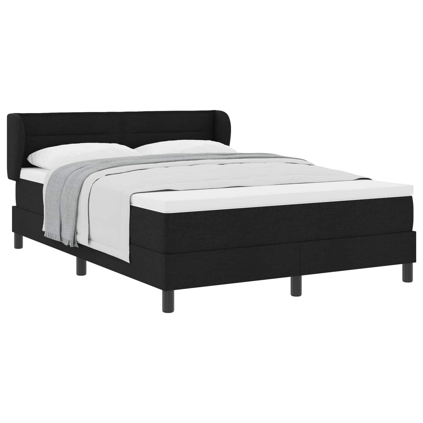 vidaXL Κρεβάτι με ελατήρια με στρώμα Μαύρο 160 x 200 cm ύφασμα