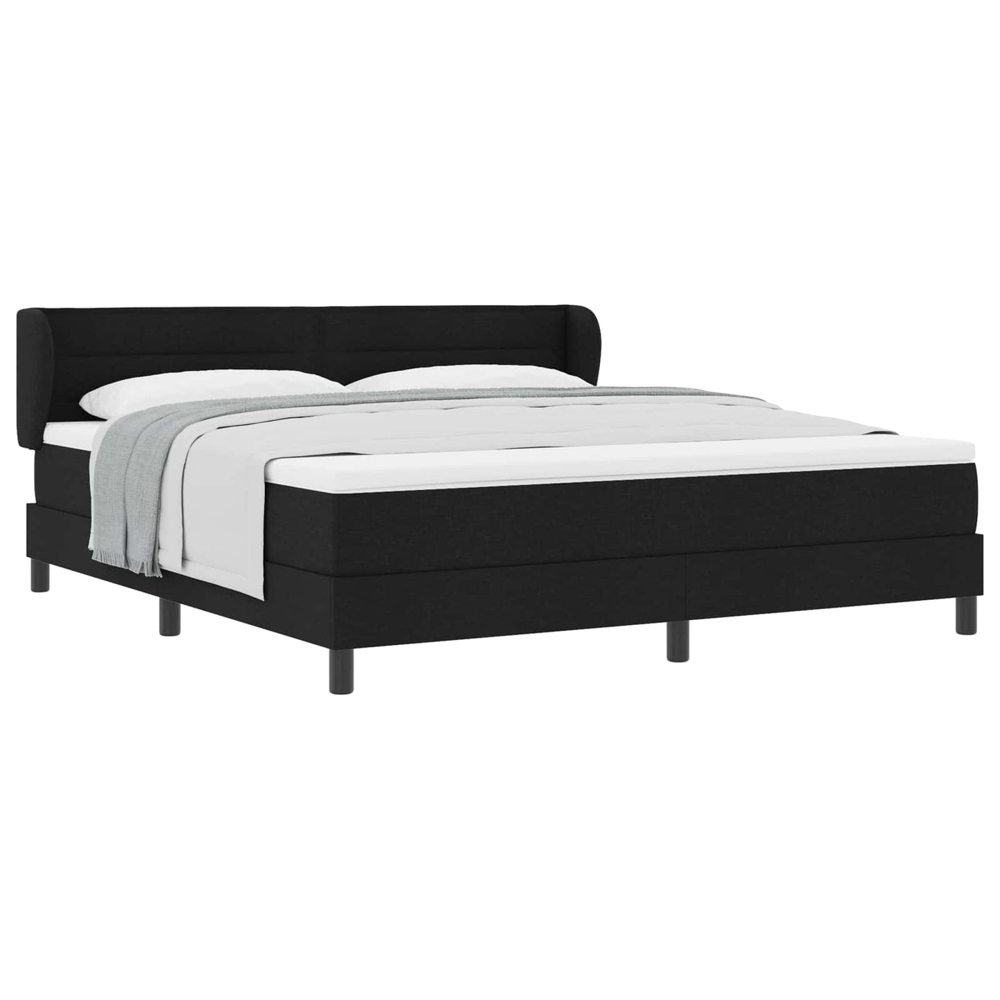 vidaXL Κρεβάτι με ελατήρια με στρώμα Μαύρο 180 x 200 cm ύφασμα