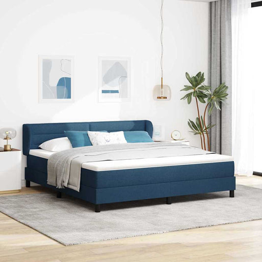 vidaXL Κρεβάτι με ελατήρια με στρώμα Μπλε 180 x 200 cm ύφασμα