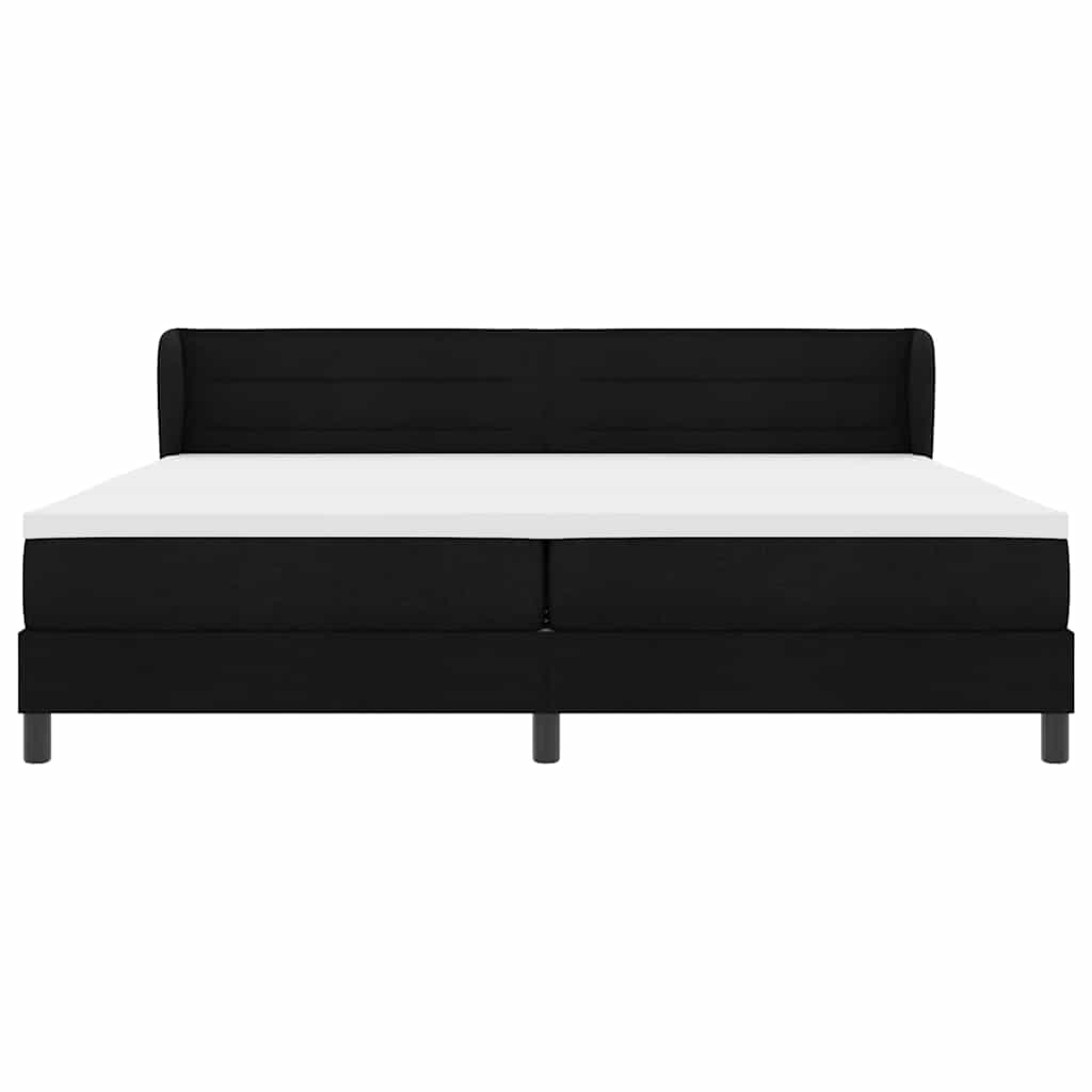 vidaXL Κρεβάτι με ελατήρια με στρώμα Μαύρο 200 x 200 cm ύφασμα