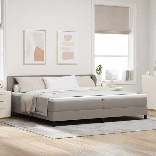 vidaXL Κρεβάτι με ελατήρια με στρώμα Taupe 200 x 200 cm ύφασμα