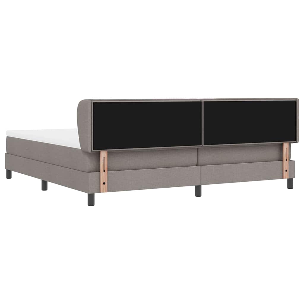 vidaXL Κρεβάτι με ελατήρια με στρώμα Taupe 200 x 200 cm ύφασμα
