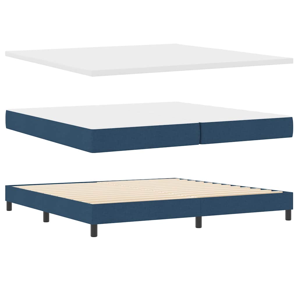 vidaXL Κρεβάτι με ελατήρια με στρώμα Μπλε 200 x 200 cm ύφασμα