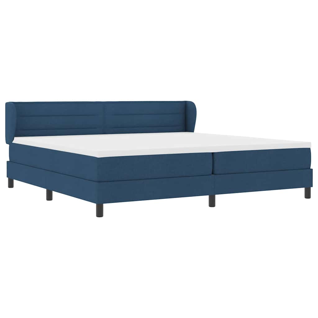 vidaXL Κρεβάτι με ελατήρια με στρώμα Μπλε 200 x 200 cm ύφασμα