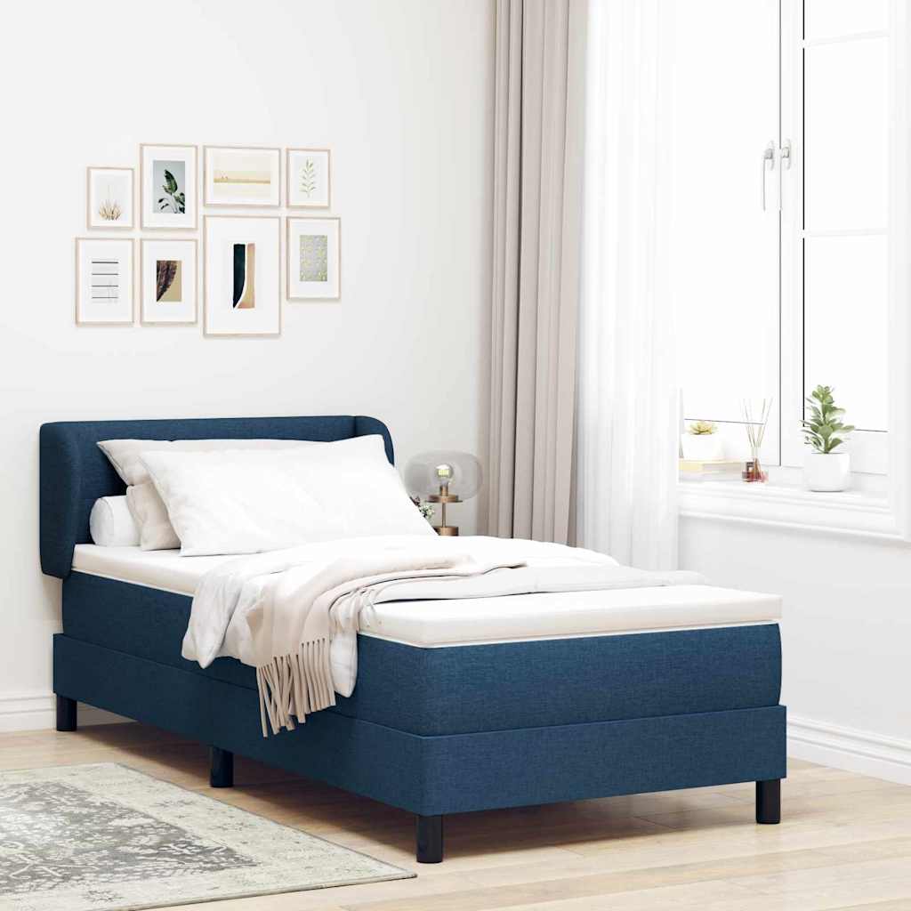 vidaXL Κρεβάτι με ελατήρια με κεφαλάρι Μπλε 80 x 200 cm ύφασμα