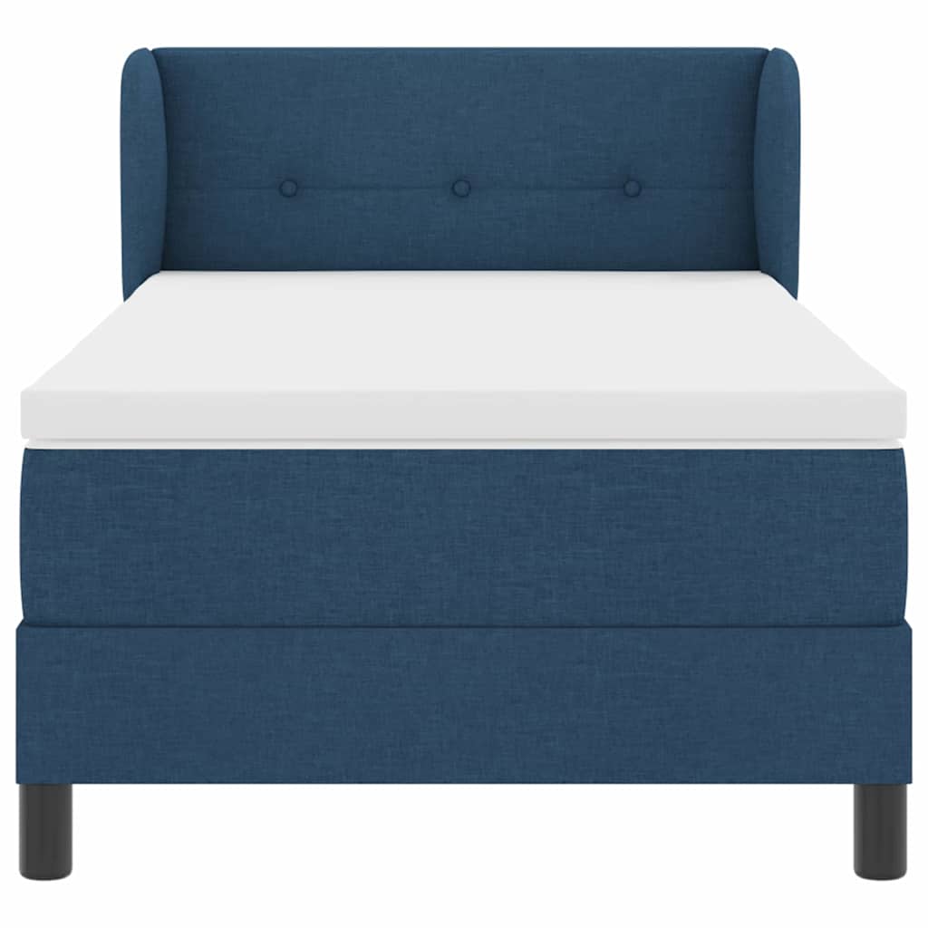 vidaXL Κρεβάτι με ελατήρια με κεφαλάρι Μπλε 80 x 200 cm ύφασμα
