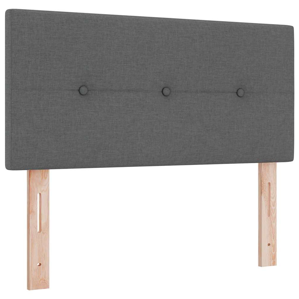 κρεβάτι με στρώμα Box Spring vidaXL σε Σκούρο Γκρι, 90x190 εκ., Ύφασμα
