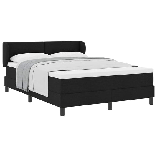 vidaXL Κρεβάτι με ελατήρια με κεφαλάρι Μαύρο 140 x 190 cm ύφασμα
