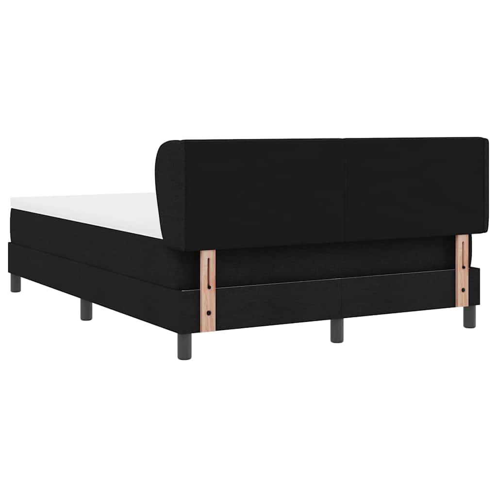 vidaXL Κρεβάτι με ελατήρια με κεφαλάρι Μαύρο 140 x 190 cm ύφασμα