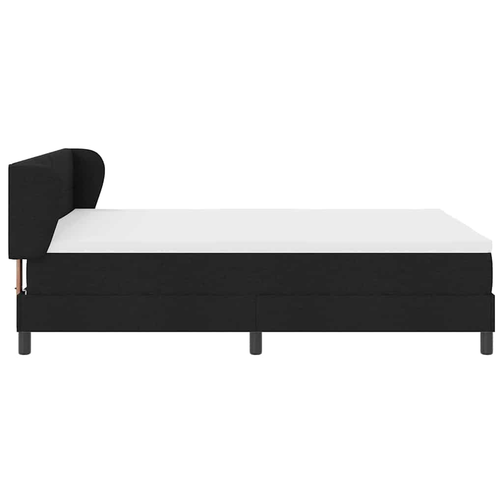 vidaXL Κρεβάτι με ελατήρια με κεφαλάρι Μαύρο 140 x 190 cm ύφασμα