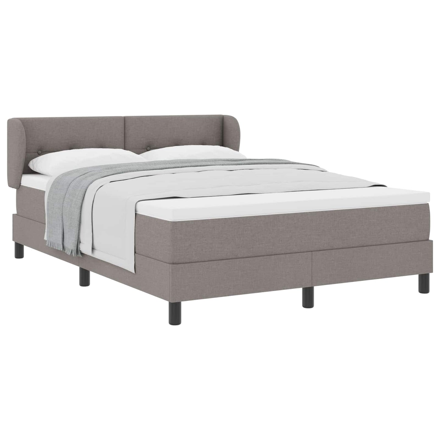 vidaXL Κρεβάτι με ελατήρια με στρώμα Taupe 140 x 190 cm ύφασμα