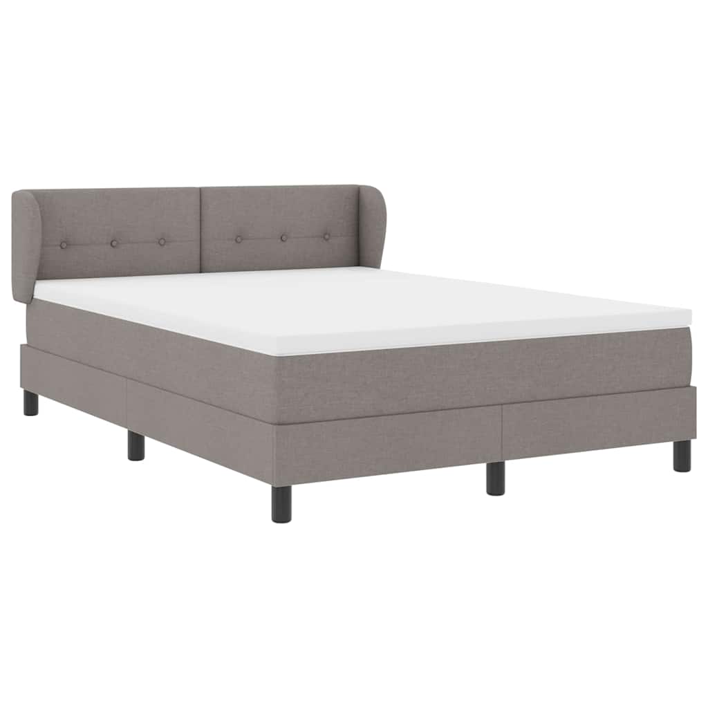 vidaXL Κρεβάτι με ελατήρια με κεφαλάρι Taupe 140 x 200 cm ύφασμα