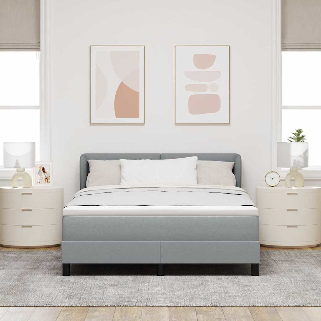 vidaXL Κρεβάτι με ελατήρια Ανοιχτό γκρι 160 x 200 cm ύφασμα
