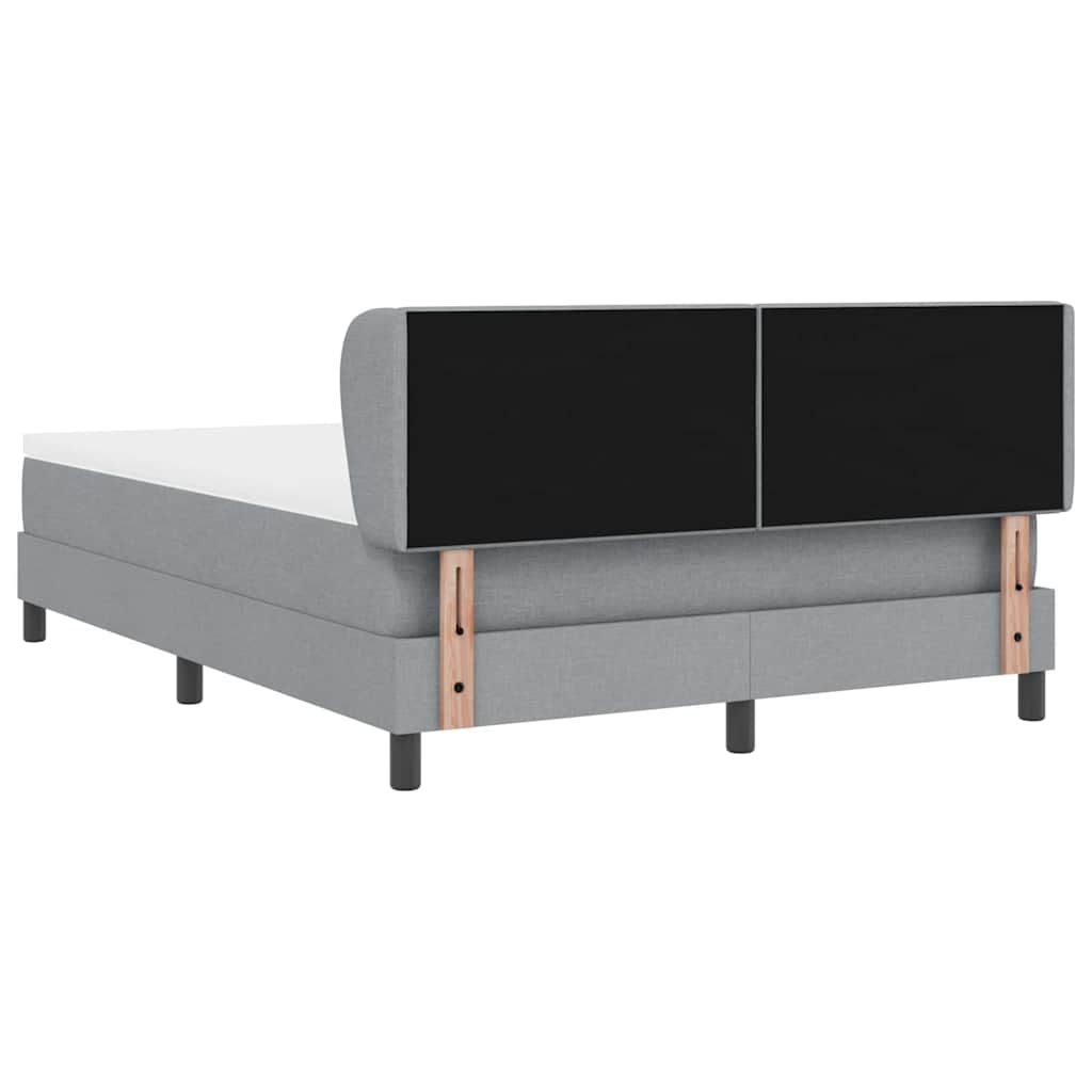 vidaXL Κρεβάτι με ελατήρια Ανοιχτό γκρι 160 x 200 cm ύφασμα