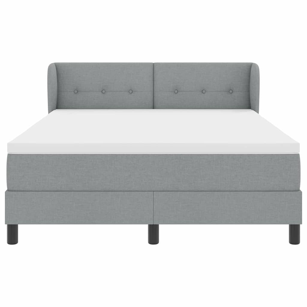 vidaXL Κρεβάτι με ελατήρια Ανοιχτό γκρι 160 x 200 cm ύφασμα