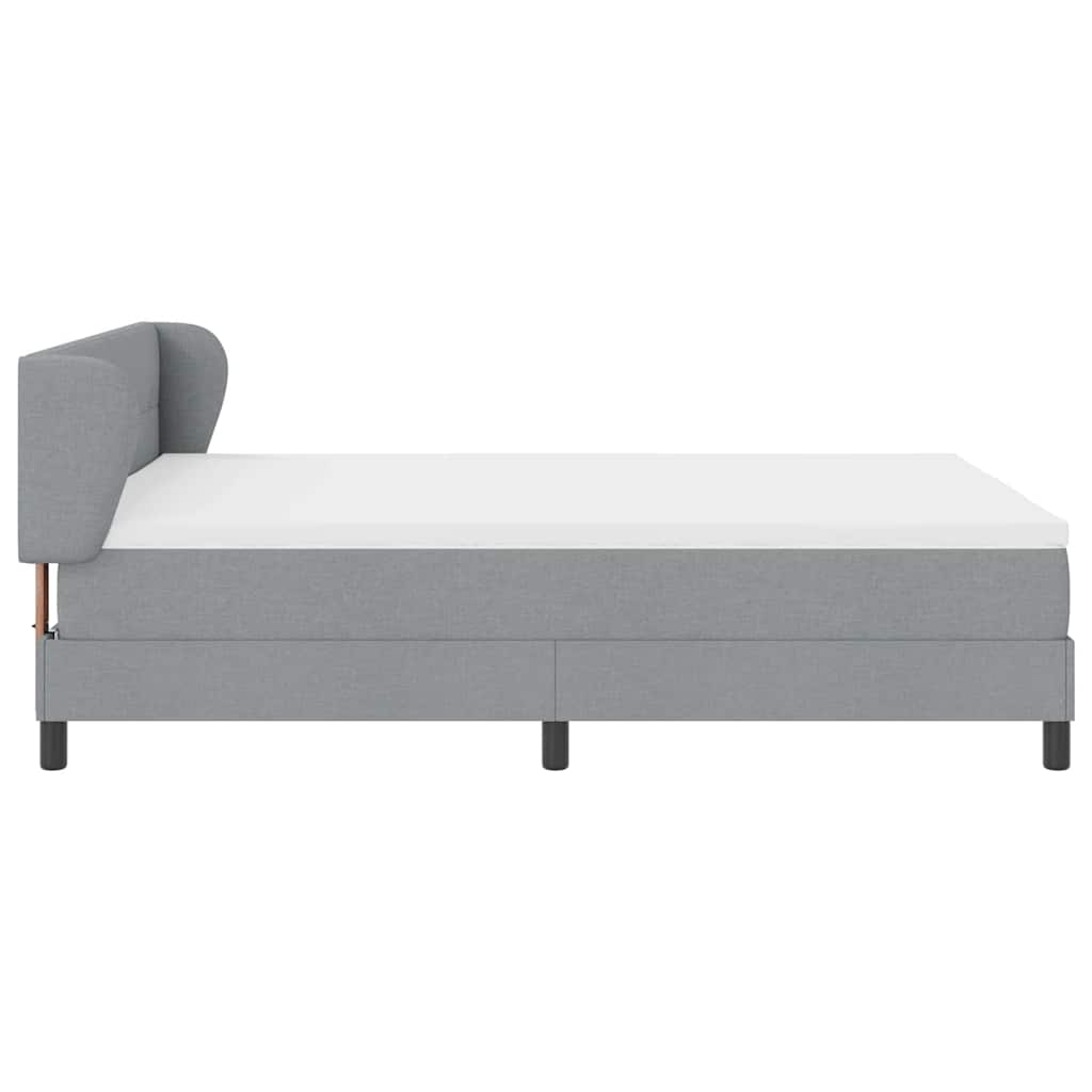 vidaXL Κρεβάτι με ελατήρια Ανοιχτό γκρι 160 x 200 cm ύφασμα