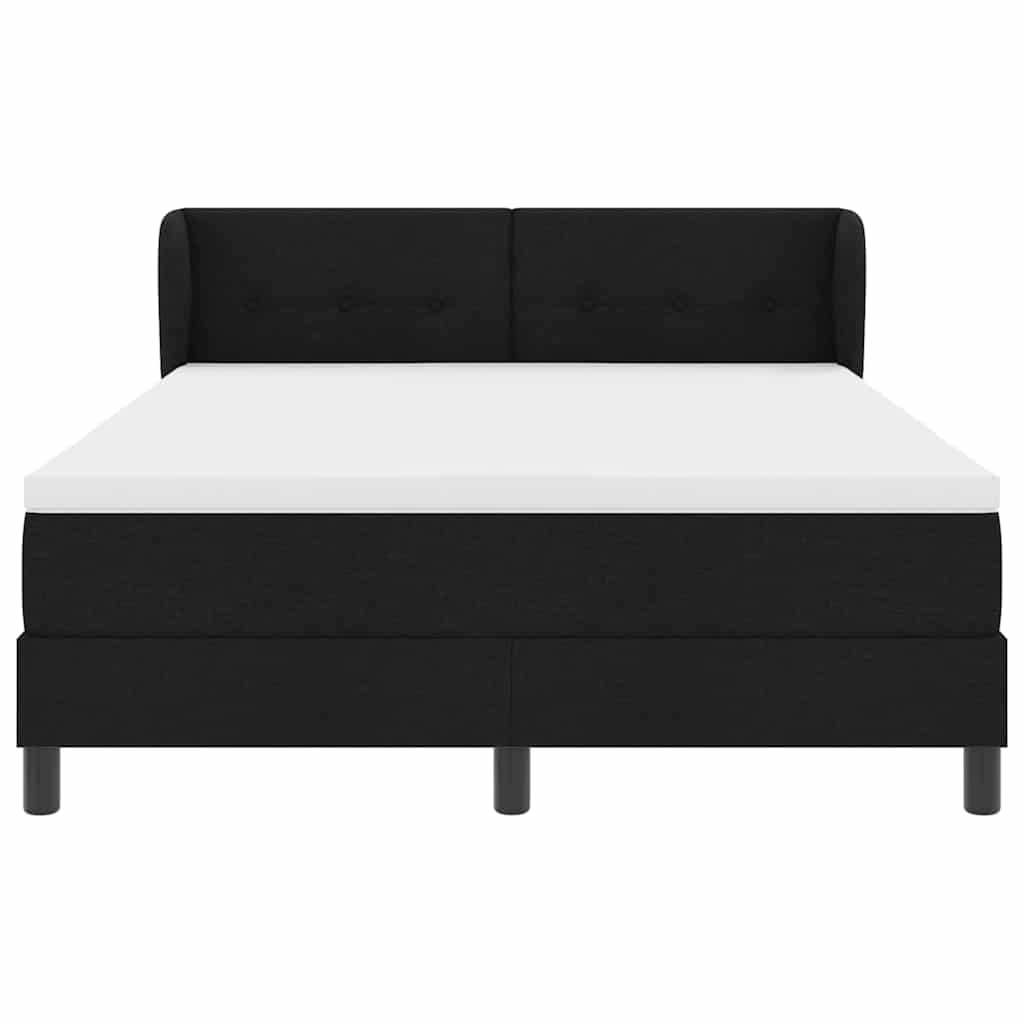 vidaXL Κρεβάτι με ελατήρια με κεφαλάρι Μαύρο 160 x 200 cm ύφασμα