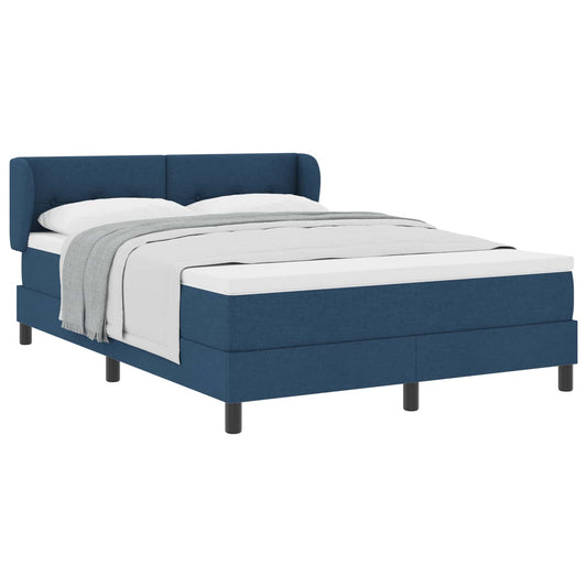 vidaXL Κρεβάτι με ελατήρια με κεφαλάρι Μπλε 160 x 200 cm ύφασμα