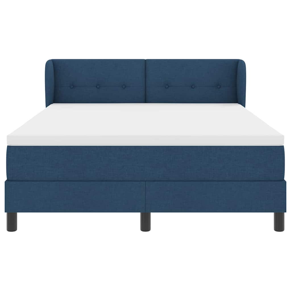 vidaXL Κρεβάτι με ελατήρια με κεφαλάρι Μπλε 160 x 200 cm ύφασμα