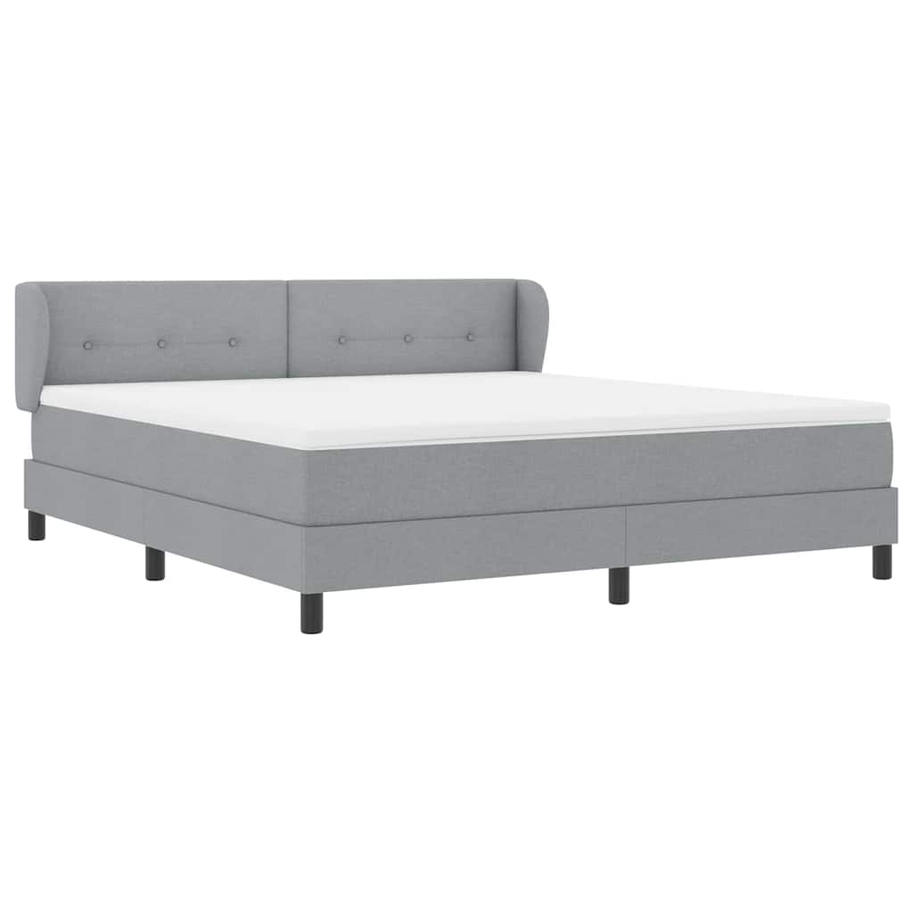 vidaXL Κρεβάτι με ελατήρια Ανοιχτό γκρι 180 x 200 cm ύφασμα
