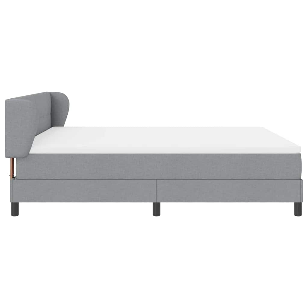 vidaXL Κρεβάτι με ελατήρια Ανοιχτό γκρι 180 x 200 cm ύφασμα