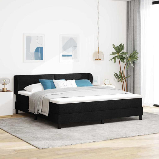 vidaXL Κρεβάτι με ελατήρια με κεφαλάρι Μαύρο 180 x 200 cm ύφασμα