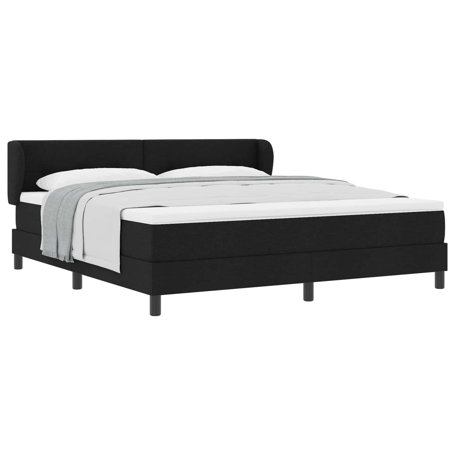 vidaXL Κρεβάτι με ελατήρια με κεφαλάρι Μαύρο 180 x 200 cm ύφασμα