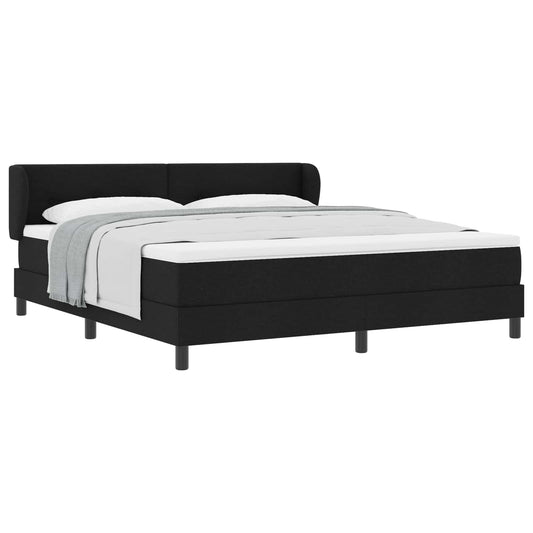 vidaXL Κρεβάτι με ελατήρια με κεφαλάρι Μαύρο 180 x 200 cm ύφασμα