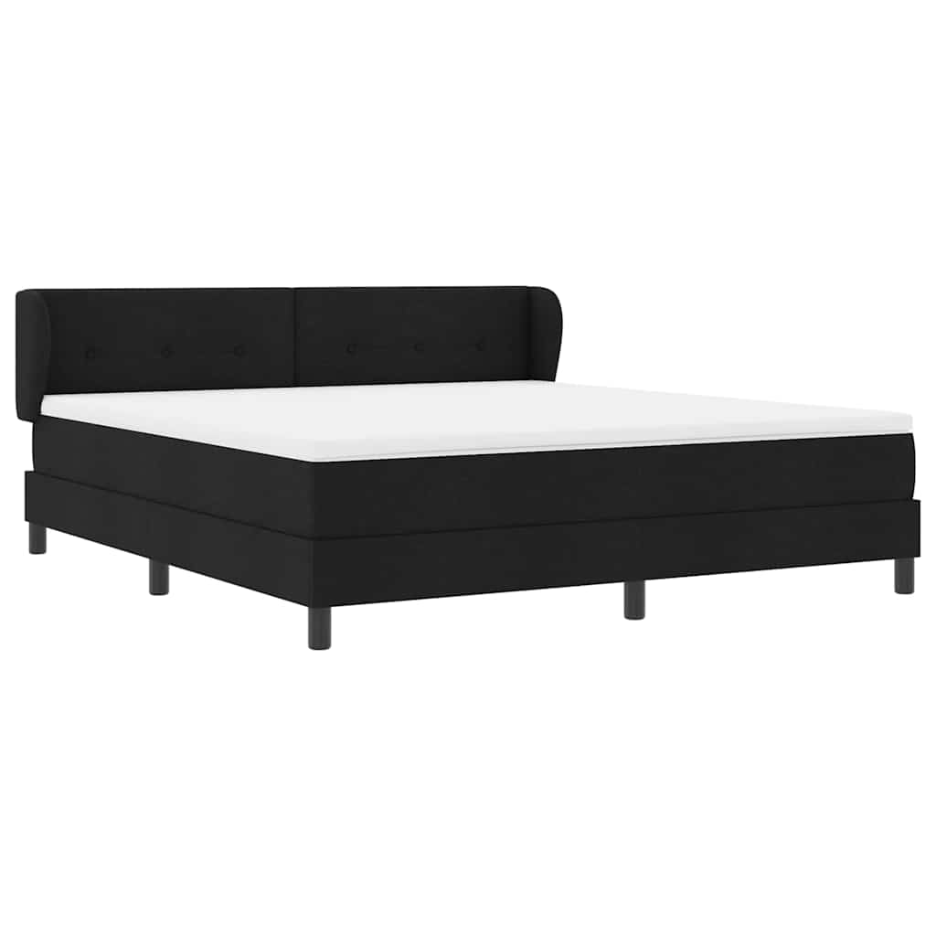 vidaXL Κρεβάτι με ελατήρια με κεφαλάρι Μαύρο 180 x 200 cm ύφασμα