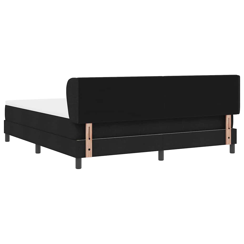 vidaXL Κρεβάτι με ελατήρια με κεφαλάρι Μαύρο 180 x 200 cm ύφασμα
