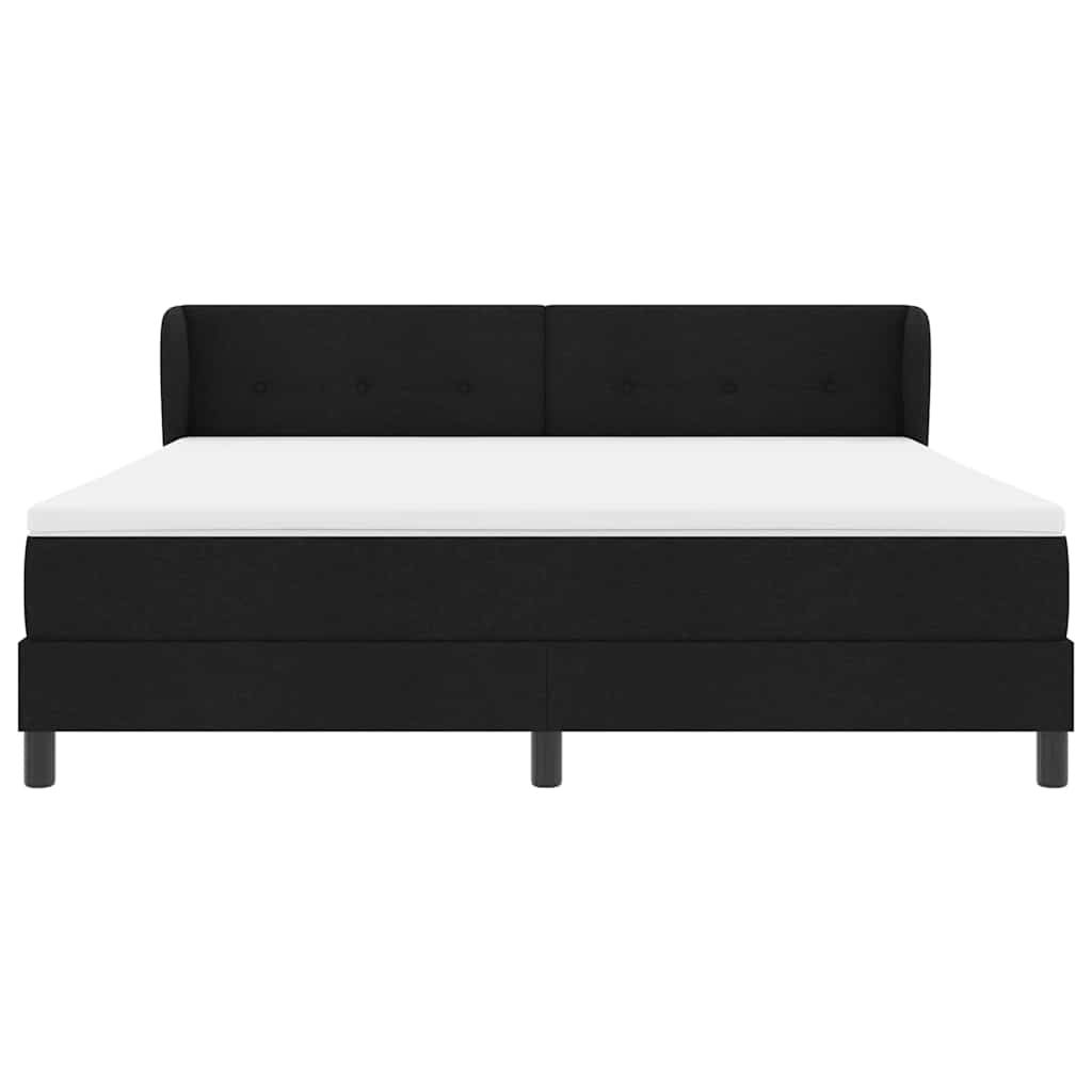 vidaXL Κρεβάτι με ελατήρια με κεφαλάρι Μαύρο 180 x 200 cm ύφασμα