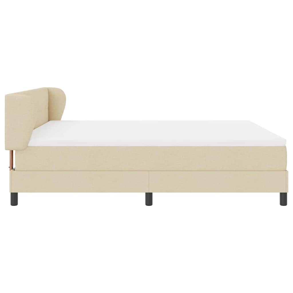 vidaXL Κρεβάτι με ελατήρια με κεφαλάρι Κρεμ 180 x 200 cm ύφασμα