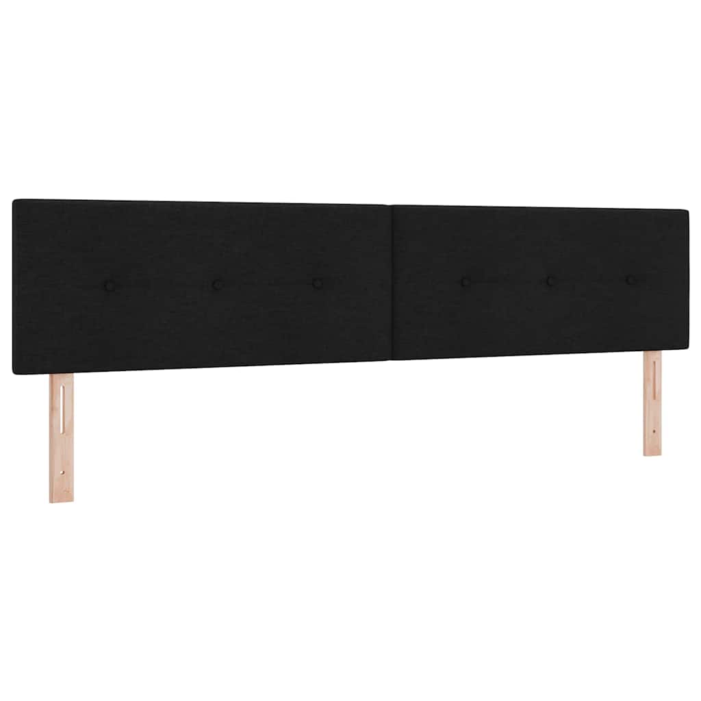 vidaXL Κρεβάτι με ελατήρια με κεφαλάρι Μαύρο 200 x 200 cm ύφασμα
