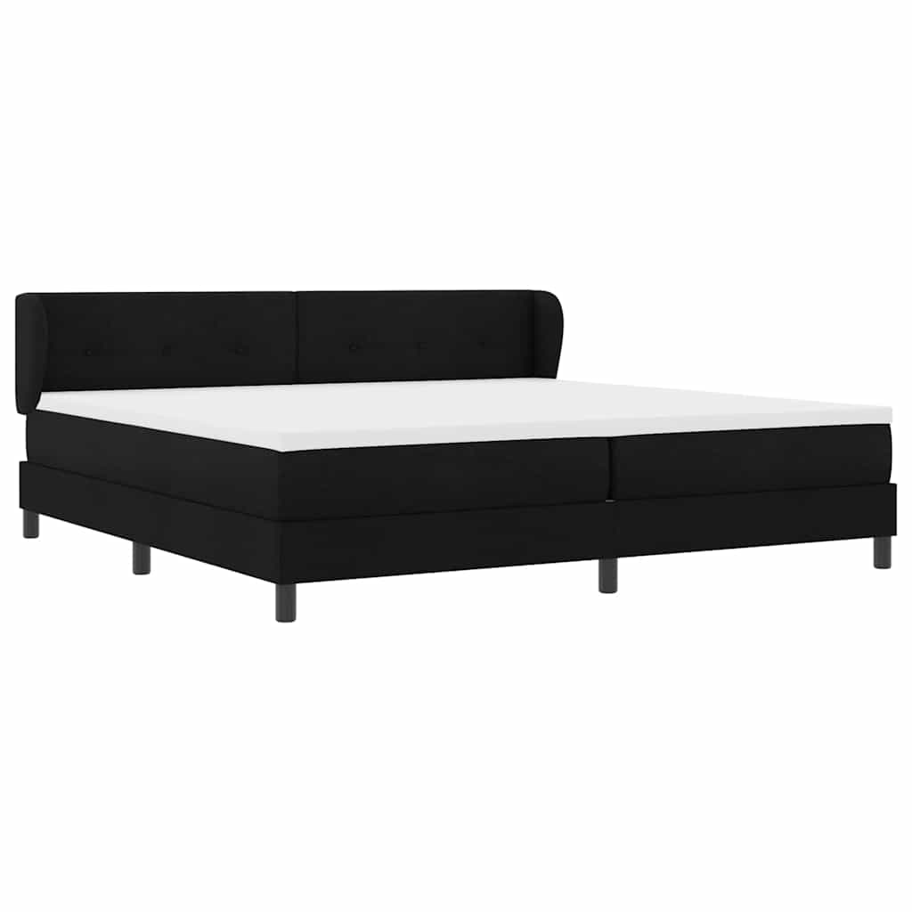 vidaXL Κρεβάτι με ελατήρια με κεφαλάρι Μαύρο 200 x 200 cm ύφασμα