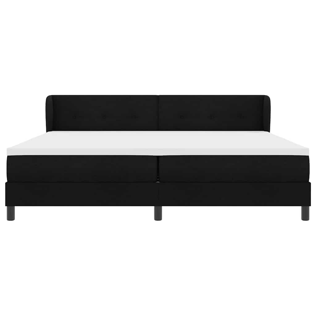 vidaXL Κρεβάτι με ελατήρια με κεφαλάρι Μαύρο 200 x 200 cm ύφασμα