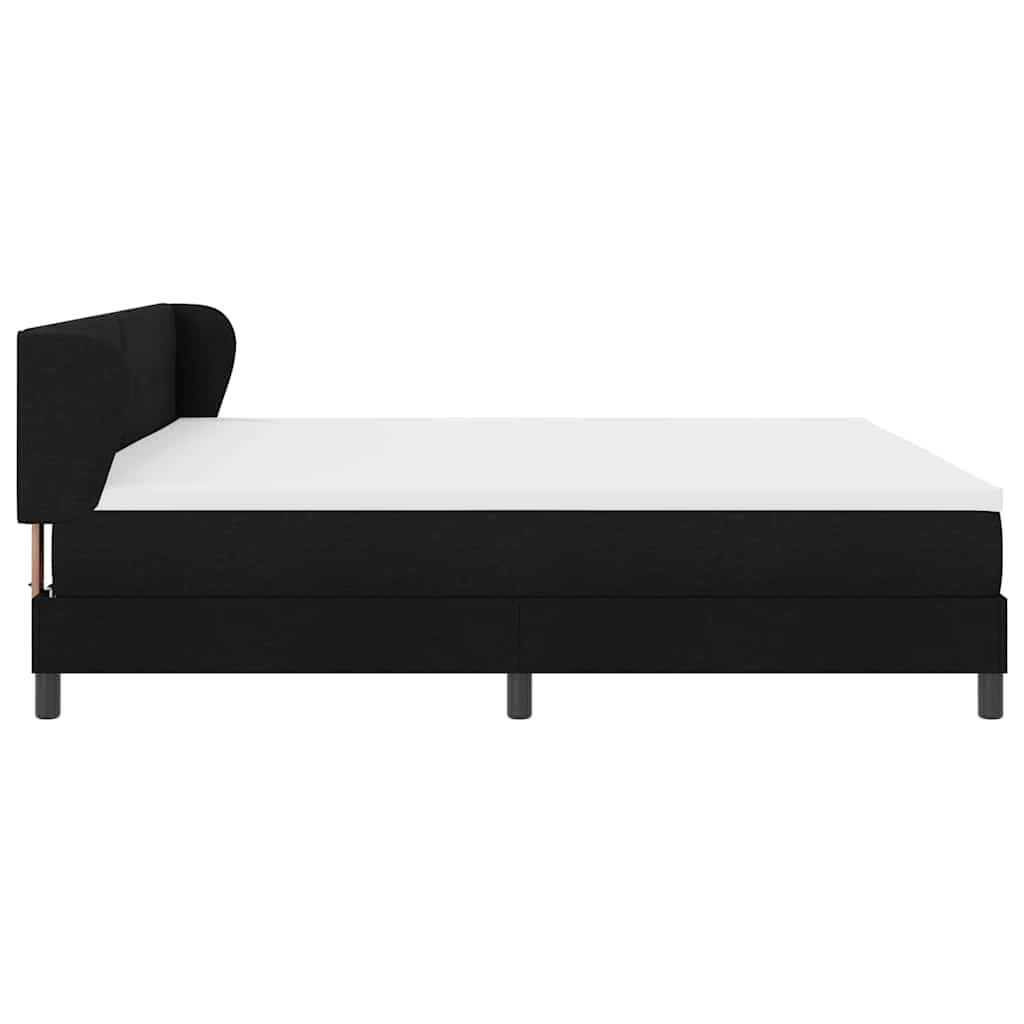 vidaXL Κρεβάτι με ελατήρια με κεφαλάρι Μαύρο 200 x 200 cm ύφασμα