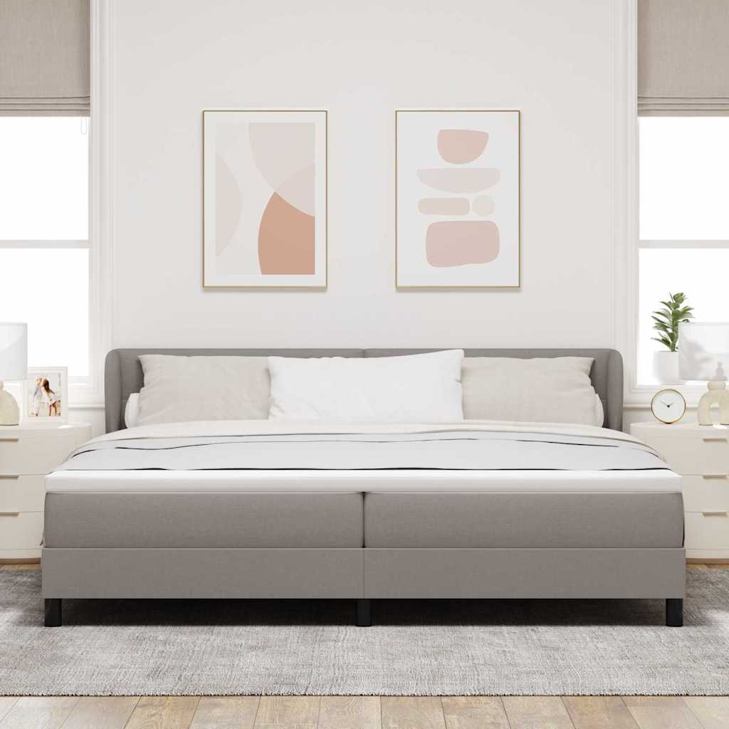 vidaXL Κρεβάτι με ελατήρια με κεφαλάρι Taupe 200 x 200 cm ύφασμα
