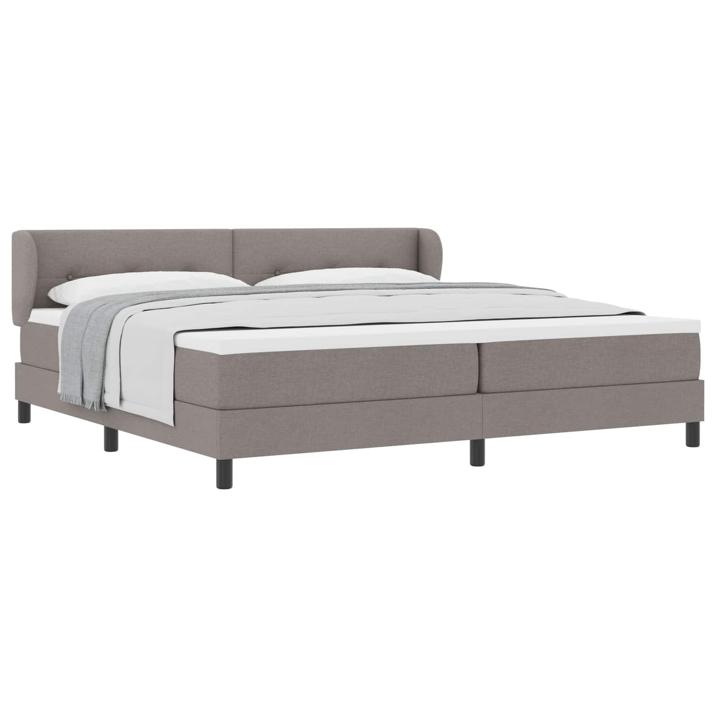 vidaXL Κρεβάτι με ελατήρια με κεφαλάρι Taupe 200 x 200 cm ύφασμα