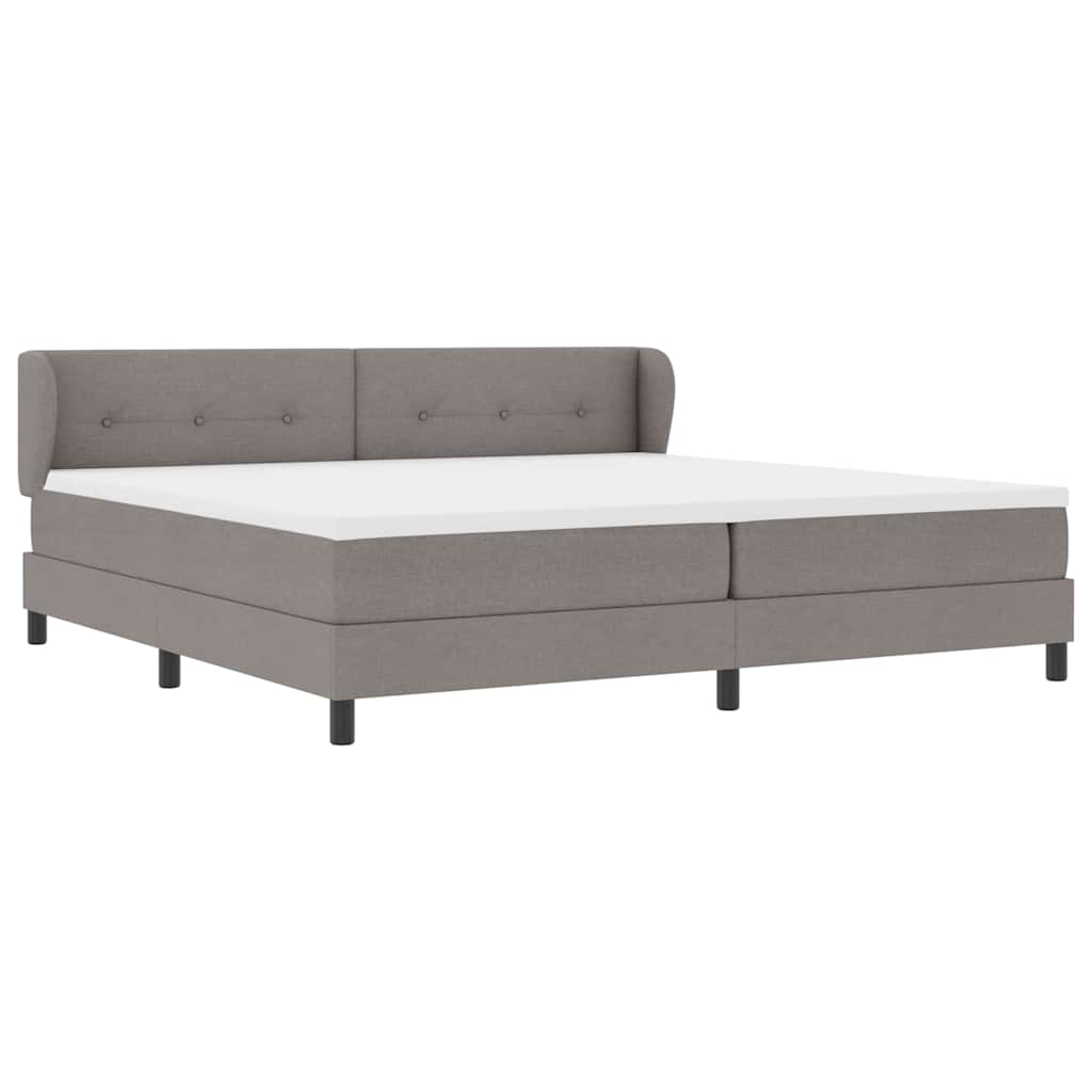 vidaXL Κρεβάτι με ελατήρια με κεφαλάρι Taupe 200 x 200 cm ύφασμα