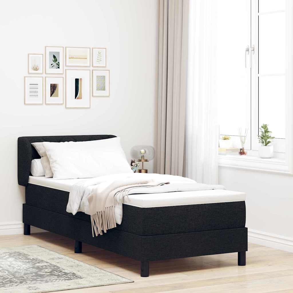 vidaXL Κρεβάτι με ελατήρια με κεφαλάρι Μαύρο 80 x 200 cm ύφασμα