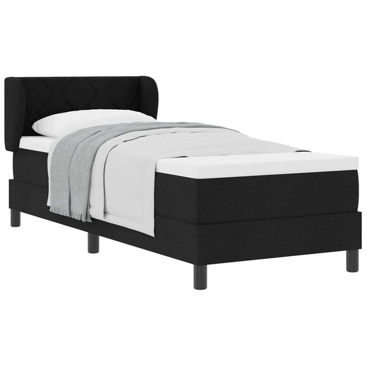 vidaXL Κρεβάτι με ελατήρια με κεφαλάρι Μαύρο 80 x 200 cm ύφασμα