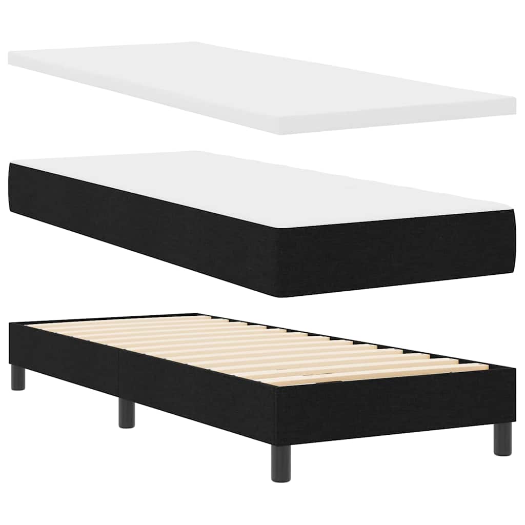 vidaXL Κρεβάτι με ελατήρια με κεφαλάρι Μαύρο 80 x 200 cm ύφασμα