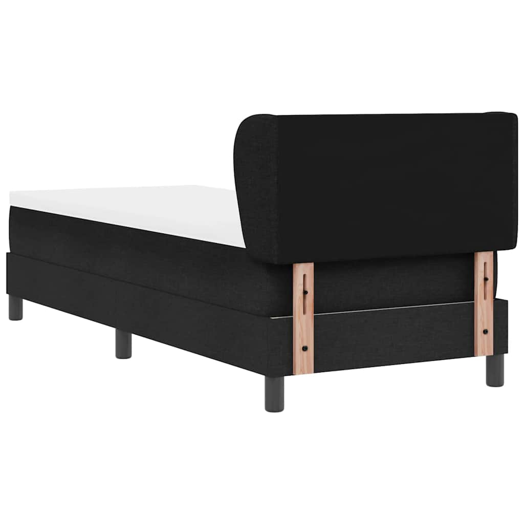 vidaXL Κρεβάτι με ελατήρια με κεφαλάρι Μαύρο 80 x 200 cm ύφασμα