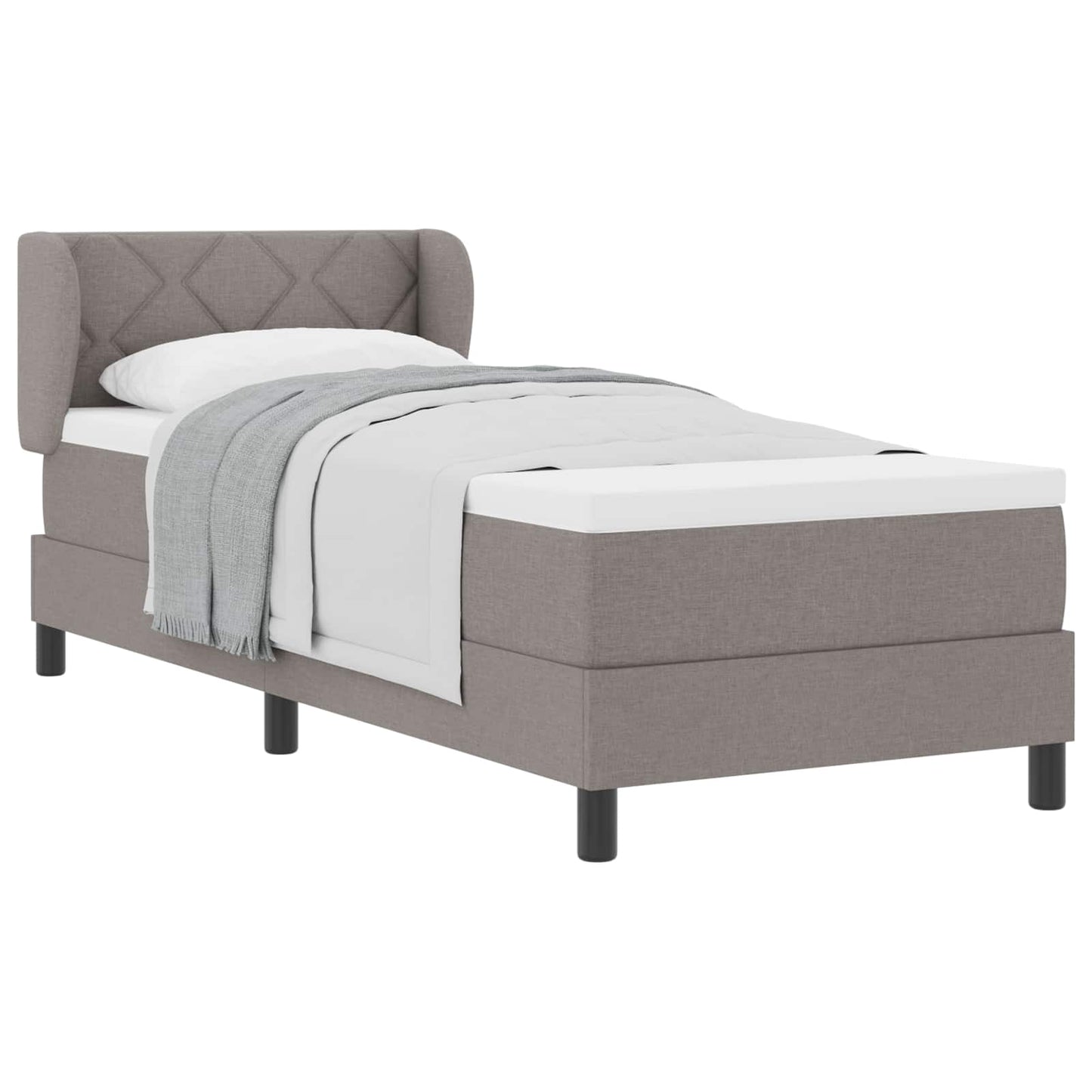 vidaXL Κρεβάτι με ελατήρια με κεφαλάρι Taupe 80 x 200 cm ύφασμα