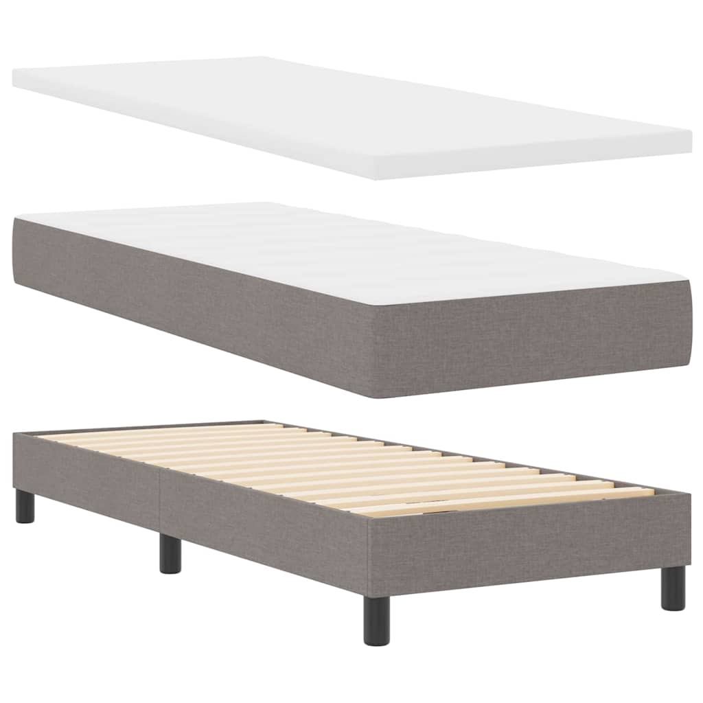 vidaXL Κρεβάτι με ελατήρια με κεφαλάρι Taupe 80 x 200 cm ύφασμα