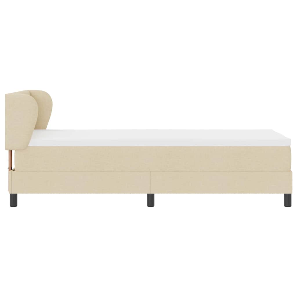 vidaXL Κρεβάτι με ελατήρια με κεφαλάρι Κρεμ 80 x 200 cm ύφασμα
