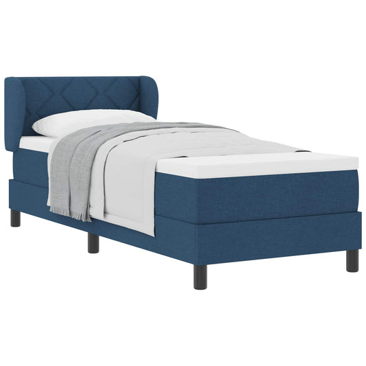vidaXL Κρεβάτι με ελατήρια με κεφαλάρι Μπλε 80 x 200 cm ύφασμα