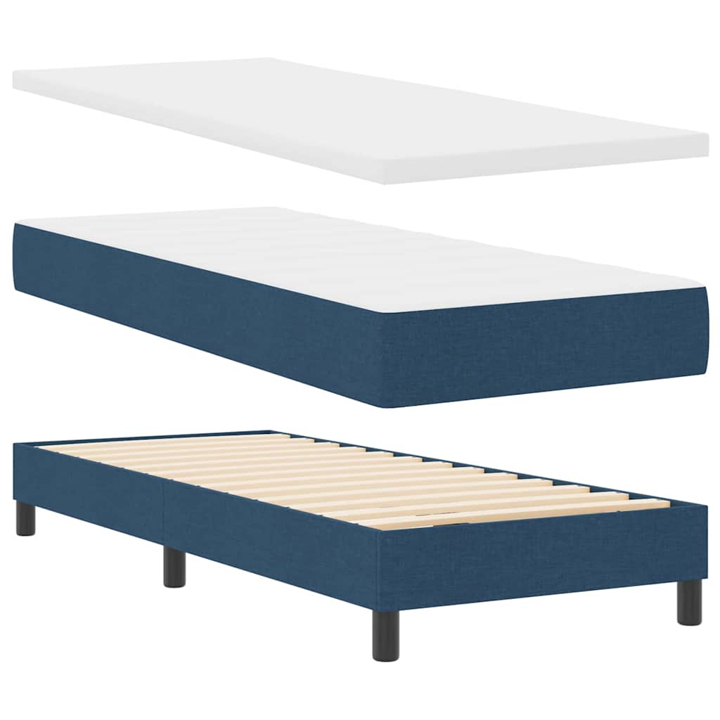 vidaXL Κρεβάτι με ελατήρια με κεφαλάρι Μπλε 80 x 200 cm ύφασμα
