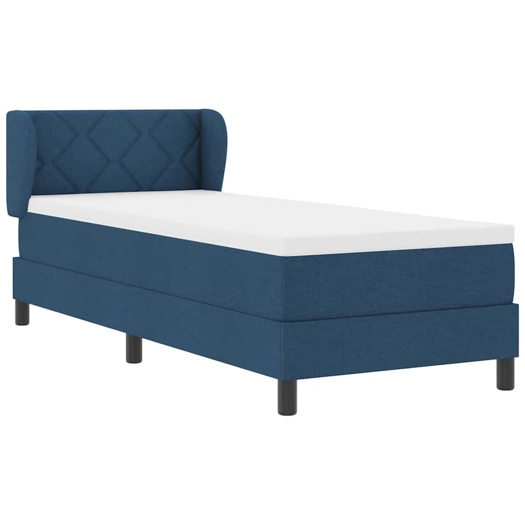 vidaXL Κρεβάτι με ελατήρια με κεφαλάρι Μπλε 80 x 200 cm ύφασμα