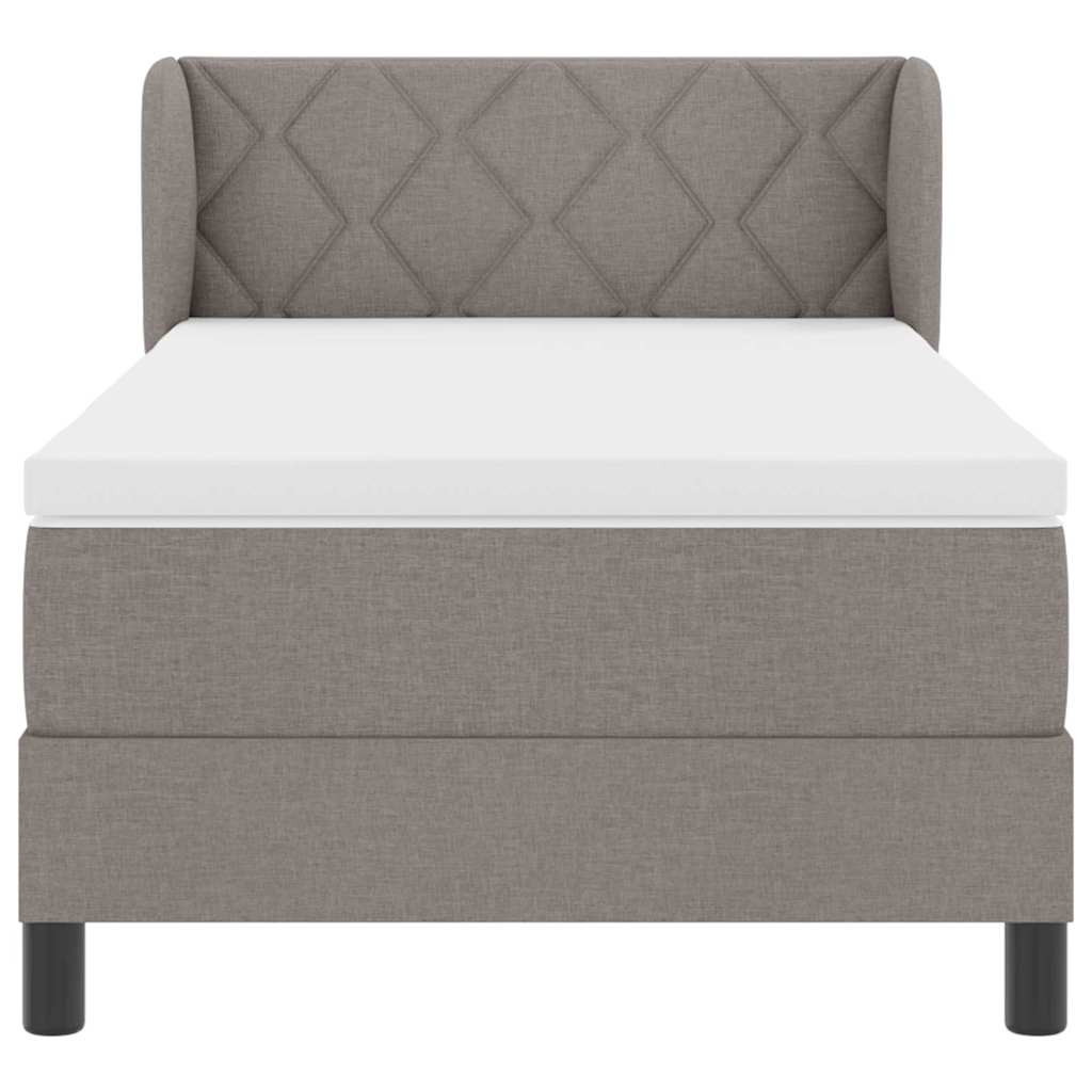 vidaXL Κρεβάτι με ελατήρια με κεφαλάρι Taupe 90 x 190 cm ύφασμα